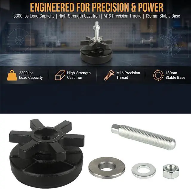 Alt view image 4 of 6 - Heavy Duty leveling Feet ,3300 lb Capacity ,M16 Thread,5.12" Dia Base,1 Pcs