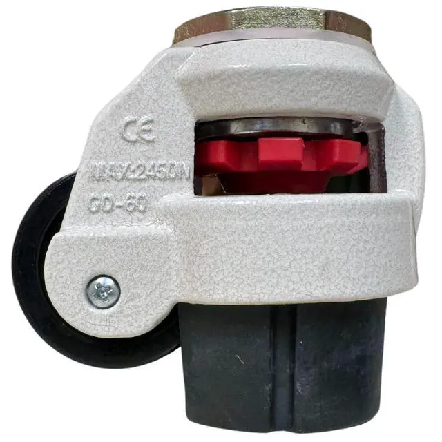 Alt view image 4 of 6 - TP-60F - Retractable Leveling Machine Plate Casters w/ 2" Wheel - 4 Pack - 2,400 lbs Per Set + Hardware (Stem Leveling Sets, W/ 12MM Threaded Stem & Nuts)