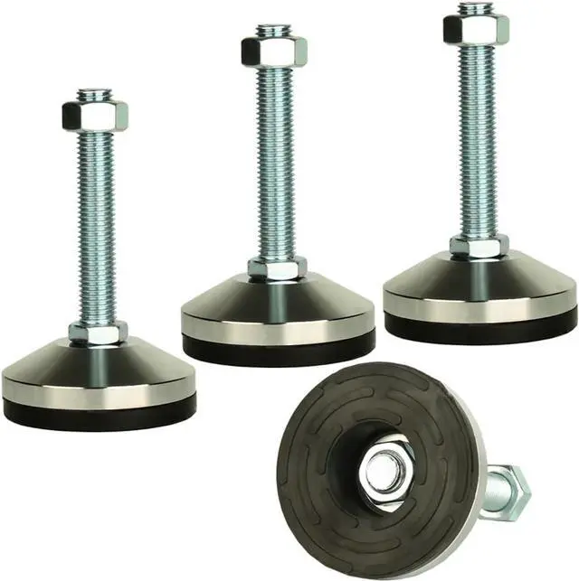 Main image of Heavy Duty Leveling Screw Leg,Leg Leveler 3.14" Dia Base,Adjustable Leveling feet M16 Thread, 2600 Lb Capacity,Capacity for Workbench, Machine, Cabinet, (D80xM16x100,4 Pcs,Black)