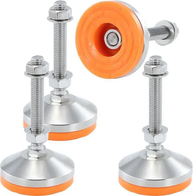 Main image of Heavy Duty 3000 lb Capacity Stainless Steel Adjustable Leveling Feet for Shelving,Machinery Devices, Workbench,Furniture,M14 Thread, 3.11inches Dia Base, Anti-Slip Nylon Pad