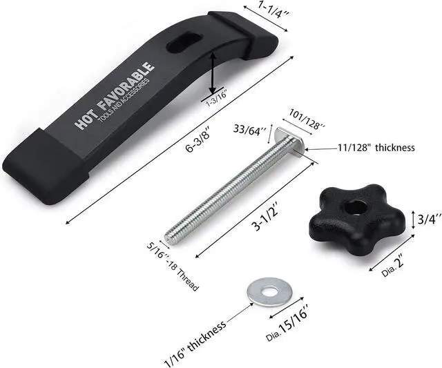 Alt view image 3 of 7 - Aluminum 2pk 36" T-Track for Woodworking with 4pk Hold-Down Clamps-Woodworking and Clamps-Fine Sandblast Black Anodized