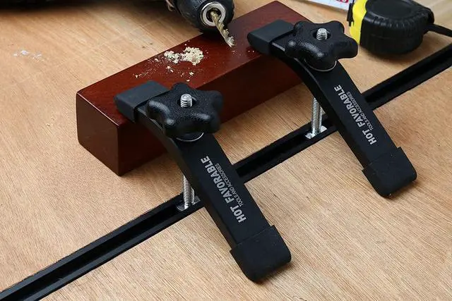 Alt view image 7 of 7 - Aluminum 2pk 36" T-Track for Woodworking with 4pk Hold-Down Clamps-Woodworking and Clamps-Fine Sandblast Black Anodized