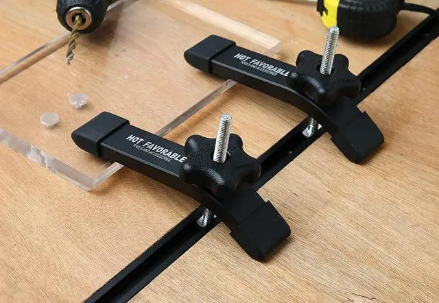Alt view image 6 of 7 - Aluminum 2pk 36" T-Track for Woodworking with 4pk Hold-Down Clamps-Woodworking and Clamps-Fine Sandblast Black Anodized