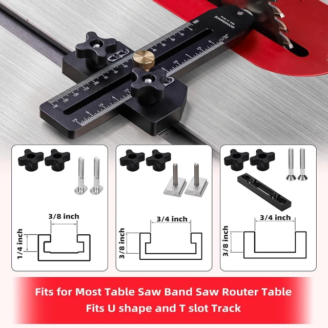 Alt view image 2 of 7 - Thin Rip Jig for Table Saw, Guide for Repetitive Narrow Strip Cuts, Fast Thin Ripping for Band Saw & Router Table, Fits 3/8" x 3/4" T-Slot