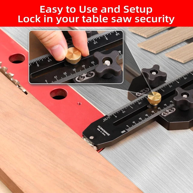 Alt view image 7 of 7 - Thin Rip Jig for Table Saw, Guide for Repetitive Narrow Strip Cuts, Fast Thin Ripping for Band Saw & Router Table, Fits 3/8" x 3/4" T-Slot