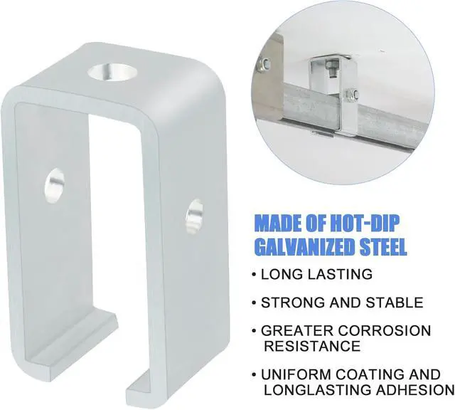 Alt view image 4 of 7 - Channel Trolley Track Hanger Bracket for UNISTRUT Strut Channel, 1-5/8 Intermediate Support Hange Bracket for All 1-5/8" Channel Trolley Track (10 Pack)
