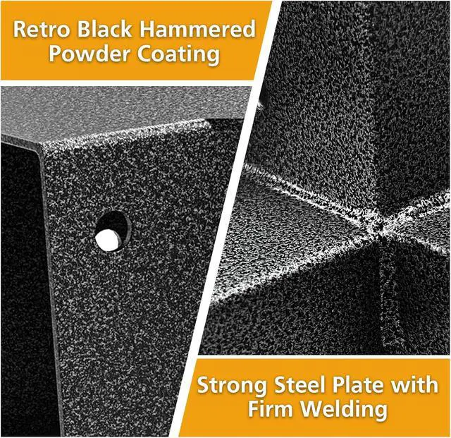 Alt view image 4 of 6 - Pergola Kit Corner Brackets for 4x4(3.5inchx3.5inch) Wood Posts, Powder Coated Steel Made, 3-Way 90°Angle for Hunting Blind, Deer Stand