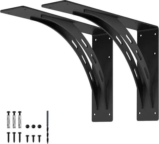 Main image of 20 inch x 13.5 inch Heavy Duty Shelf Brackets , Metal Mantel Brackets (Set of 2) Fireplace Mantel Brackets - Countertop Support , Max Load 1100 Lbs (20 x 13.5 )