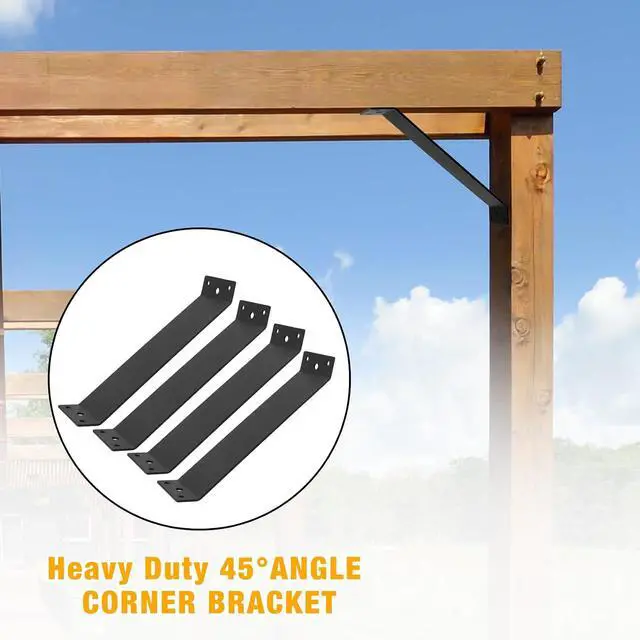 Alt view image 2 of 7 - 45-Degree Angle Bracket,4pcs 11"x3" Corner Brace Support