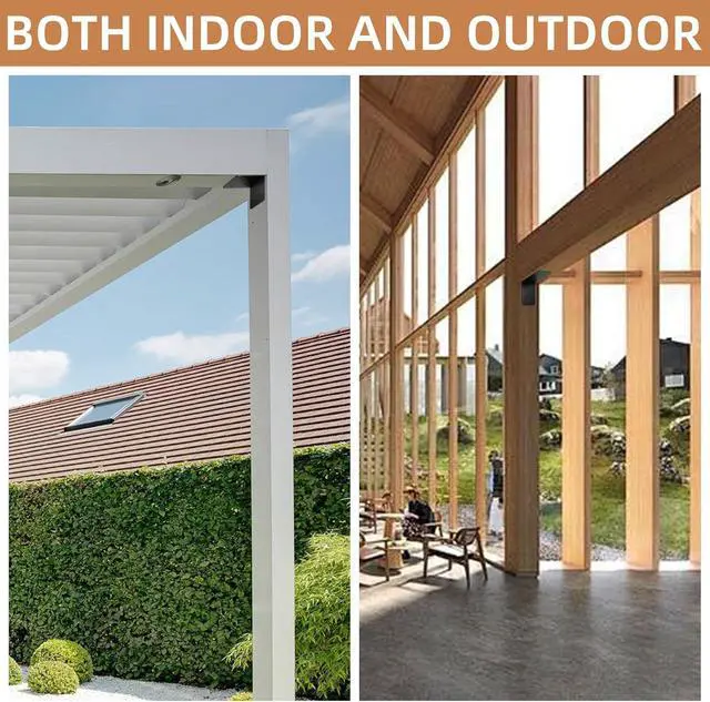 Alt view image 7 of 7 - 4 Pack 5" Black Corner Brackets Support, 6" x 6" x 5" Heavy Duty L Right Angle Bracket Corner Brace for Timber Wood Furniture Connector