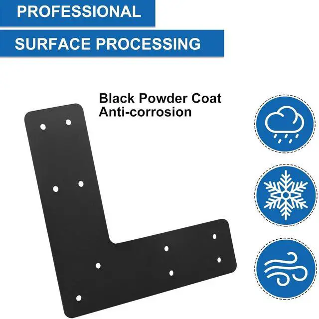 Alt view image 3 of 7 - L Right Angle Bracket 4pcs,10"x10" Mending Plate,L Shape Brackes
