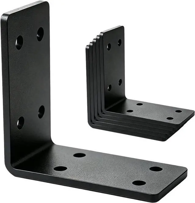 Main image of 6 Pack Corner L Brackets for Wood, 5" x 5" 90 Degree Bracket Corner Brace, 5x5 L Shaped Bracket for Outdoor Farming, Wood Fence, Furniture, Shelf Brackets