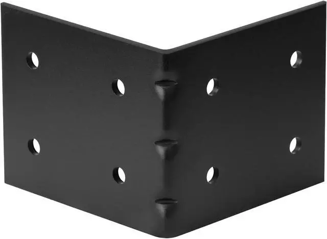 Alt view image 3 of 4 - 4 PCS Black L Angle Bracket for Wood, Heavy Duty Coner Brace, 6"x 6" x 5"