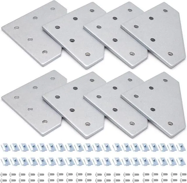 Main image of 4040 Aluminum Extrusion Connector Bracket Set Included 8PCS Joint Plates,1Pcs M5 Wrench,40Pcs M8 T-Slot Nuts and 40Pcs M8x16mm Hex Socket Cap Screw for 4040 Aluminum Profile 3D Printer Frame(
