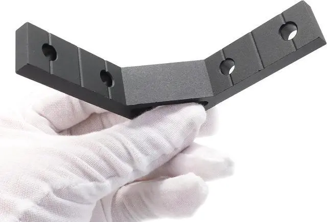 Alt view image 5 of 6 - 20 Set 78x78mm 2020 Aluminum Extrusion T Slot Corner Bracket 20 Series Extruded Hardware 90 Degree Right Angle Connector with M5 Bolts Nuts for 20/20 80 20 2040 T V Slot Black Aluminum Profile
