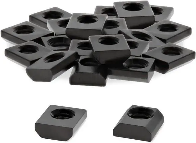 Main image of 8020, 3204, 10 Series 1/4-20 Steel Standard Slide in T-Nut Nut (25 Pack) Hardware for 1 Inch Based Extruded Aluminum T Slot Extrusions