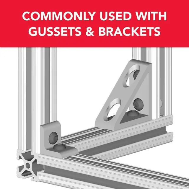 Alt view image 7 of 7 - 8020, 3204, 10 Series 1/4-20 Steel Standard Slide in T-Nut Nut (25 Pack) Hardware for 1 Inch Based Extruded Aluminum T Slot Extrusions
