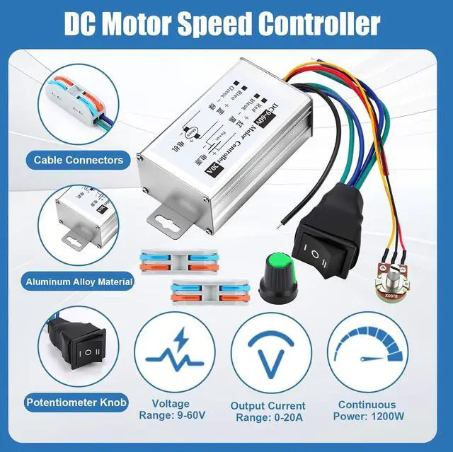 Alt view image 4 of 7 - 12V-24V DC Geared Motor Kit (3500-7000 RPM High Speed), Permanent Magnet Motor with Speed Controller, GT2 Synchronous Pulleys and Timing Belt Set for DIY Projects(with Screw Thread)