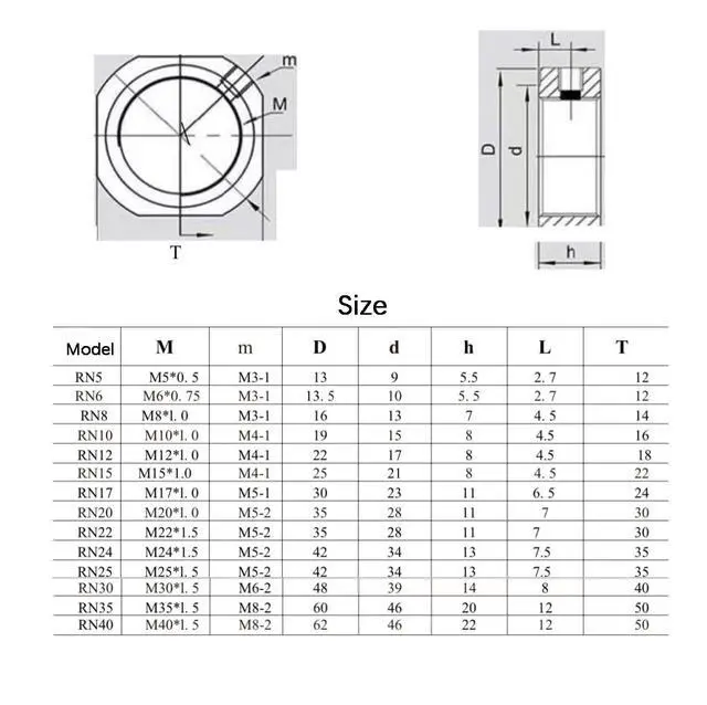 Alt view image 5 of 6 - DN20 Lock Nut for Roller Screw5Pack M20 x 2.5 Hex Nut, 42CrMo Steel, 6H Precision, Phosphated and Lubricated Anti Backlash, Copper Setscrew Included