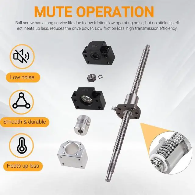 Alt view image 4 of 7 - ANWOK Anti-Backlash Ball Screw SFU1605-1550mm with BallScrew Nut+Nut Housing + Coupler with BK12/BF12 Standard End Machiningfor CNC Route Grinding Machine