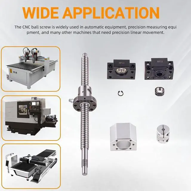 Alt view image 6 of 7 - ANWOK Anti-Backlash Ball Screw SFU1605-1550mm with BallScrew Nut+Nut Housing + Coupler with BK12/BF12 Standard End Machiningfor CNC Route Grinding Machine