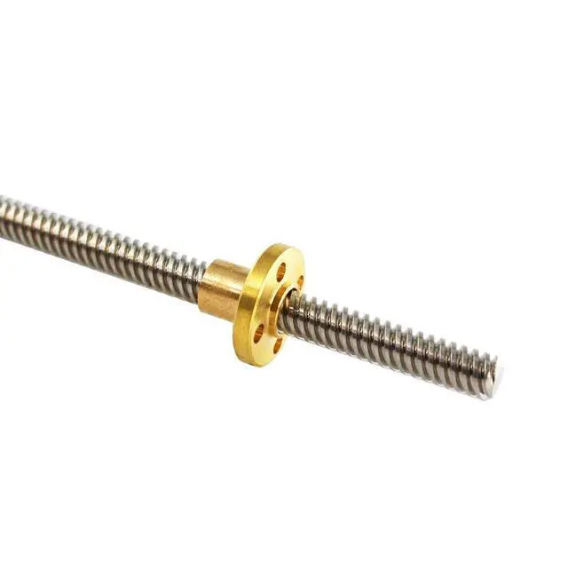 Alt view image 5 of 6 - 1000mm T8 Tr8x8 Lead Screw and Brass Nut (Acme Thread, 2mm Pitch, 4 Starts, 8mm Lead) for 3D Printer Z Axis