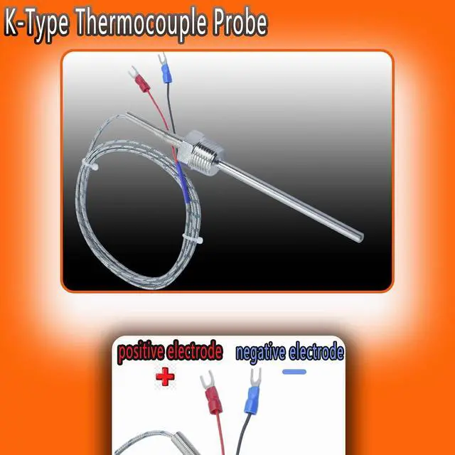 Alt view image 3 of 6 - 1/2 Inch NPT Thread K-Type Thermocouple Probe 4 Inch Long 0.24 Inch