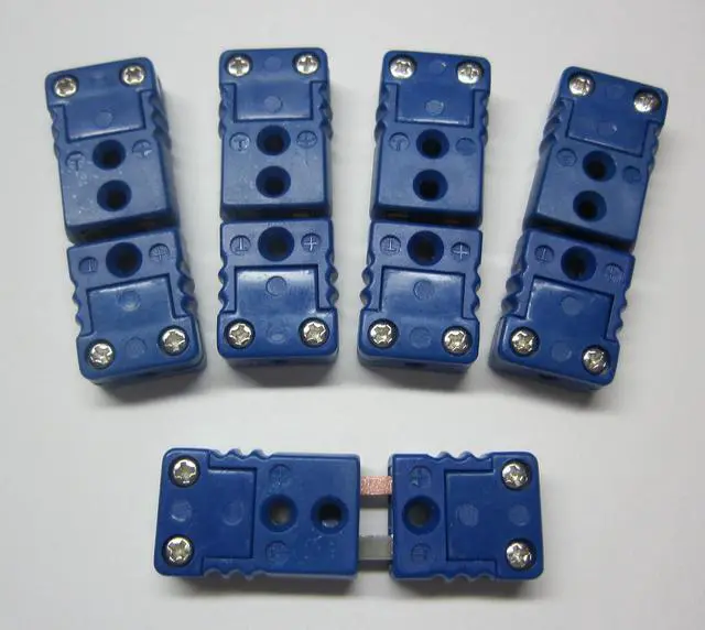 Alt view image 2 of 7 - Mini T-Type Thermocouple Wire Connector, Cable Connector, 5 Sets Pairs Male and Female Plugs