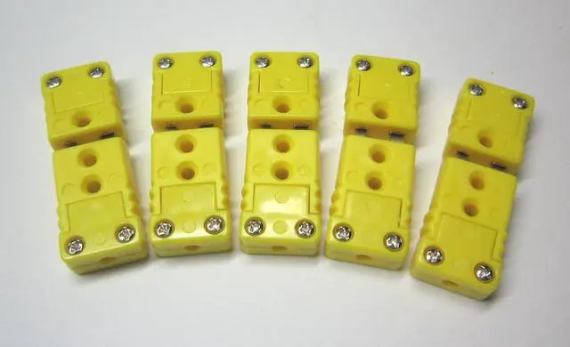 Alt view image 2 of 7 - Mini K-Type Thermocouple Wire Connector, Cable Connector, 5 Sets Pairs Male and Female Type K Plugs