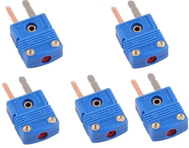 Main image of 5pc Mini T-Type Thermocouple Wire Connector - Male Plug