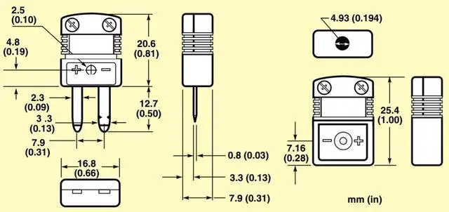 Alt view image 2 of 2 - 10pc Mini K-Type Thermocouple Wire Connector - Male Plug