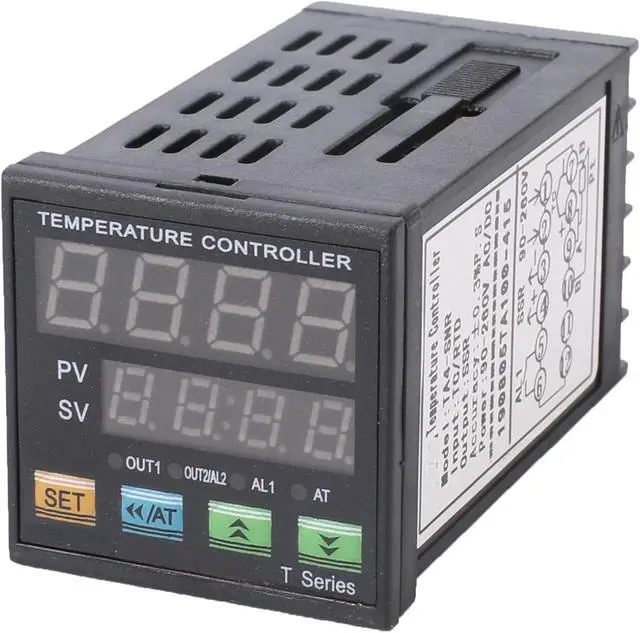 Alt view image 3 of 7 - PID Temperature Controller Industrial Automation Control Meter Indicator, High Voltage 100V to 240V PID Thermostat with K Thermocouple 25A SSR Fahrenheit and C Display Alarm Output TC RTD Input
