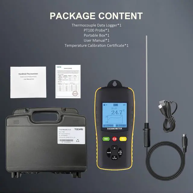 Alt view image 7 of 7 - RTD Data Logger Calibrated Thermometer USB PT100 Temperature Recorder