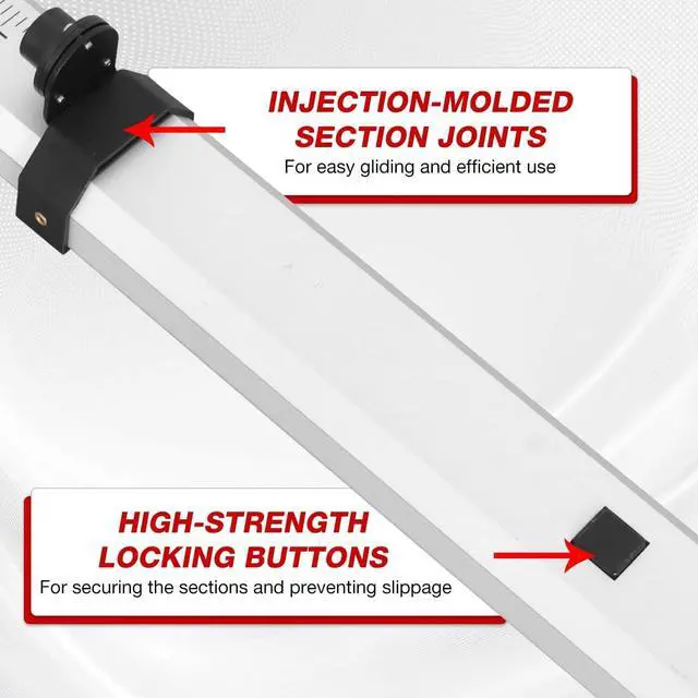 Alt view image 4 of 7 - 9-Foot Aluminum Grade Rod - 10ths Double-Sided Scale, 3-Section Telescopic Leveling Rod with Bubble Level & Carrying Case for Surveying, Laser Alignment, Walls, Floors