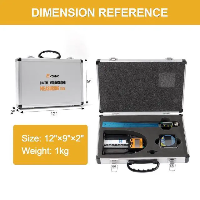 Alt view image 7 of 7 - 200 mm/8inch Digital Display Angle Ruler, Digital Angle Finder with Electronic Laser(Laser Output Power: 1 mW, Laser Class: I) and Digital Depth Gauge, for Woodworking, Home Renovation