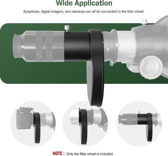 Alt view image 4 of 7 - 5-Position Filter Wheel Holder for Telescope Filter 2 Inch