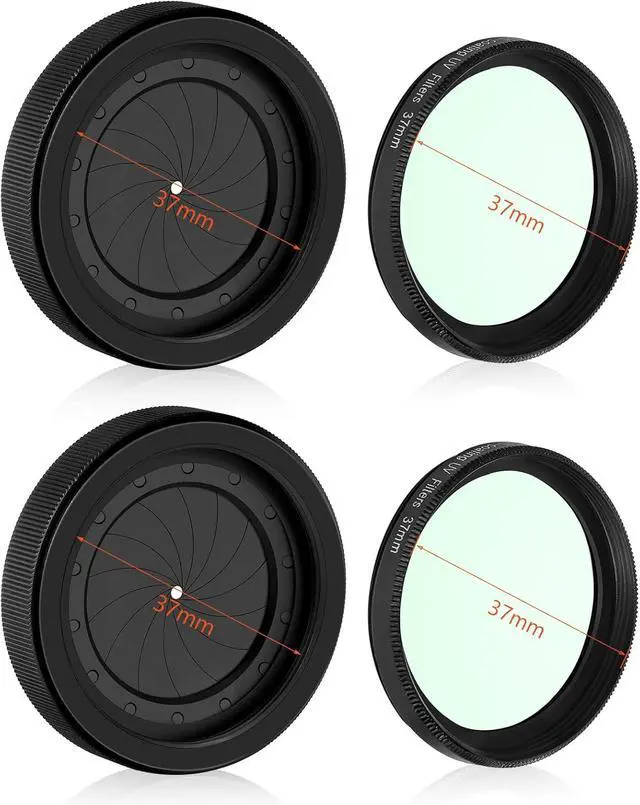 Alt view image 4 of 7 - Adjustable Iris Aperture Diaphragm Filter Pack M30 to M37 Iris Aperture Diaphragm Adapter Optical Diaphragm 1.5-26mm Lens Module Adapter Ring PVS-14 PVS 14 (Adjustable Iris Filter Cover Set*2)
