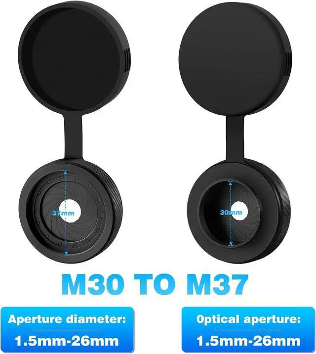 Alt view image 2 of 6 - PVS 14 Adjustable Iris Aperture Diaphragm Filter Pack M30 to M37 Iris Aperture Diaphragm Adapter Optical Diaphragm 1.5-26mm Lens Module Adapter Ring PVS-14pvs14 Iris Adjustable iris Cap Filter Set