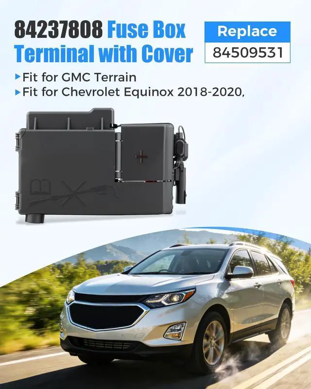 Alt view image 2 of 6 - 84237808 Fuse Box Battery Terminal with Cover Fits for GMC Terrain Chevrolet Equinox 2018 2019 2020 L4 Engine, Replacement 84509531