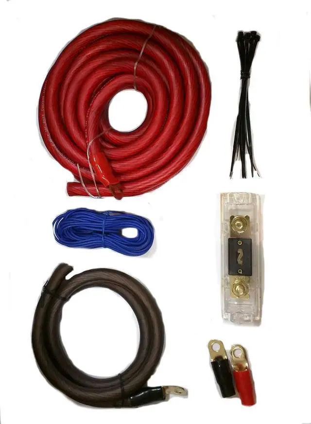 Alt view image 2 of 2 - 0 Gauge Amplfier Power Kit for Amp Install Wiring 1/0 Ga Cables 4500W 200 ANL