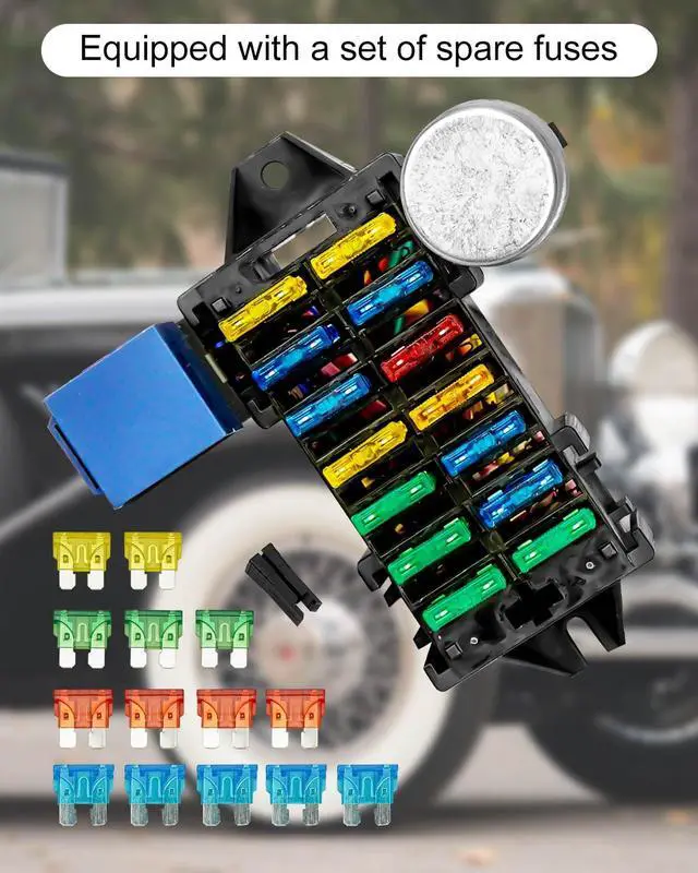 Alt view image 3 of 6 - 14 Circuit Universal Wiring Harness Fit for Street Muscle Car Hot Rod Rat XL Chevy Ford Chrysler Mopar, Comes with 24-pcs 12V Fused Copper Wire Harness Cable Set