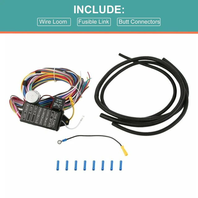 Alt view image 6 of 7 - Universal 12 Circuit Wiring Wires Harness Fit for Muscle Car Hot Rod Street Rod XL Wires