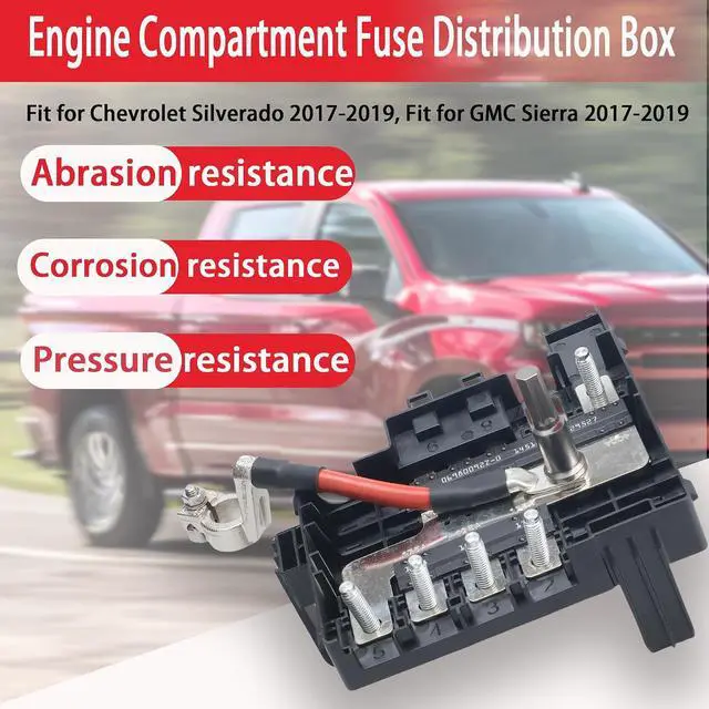 Alt view image 2 of 6 - Battery Distribution Engine Compartment Fuse Block Fit for 2017-2019 Chevrolet Chevy Silverado 1500/2500HD, for 2017-2019 GMC Sierra 1500/1500LD/2500/3500HD Replace 84354721 84095551 84460795 84043745