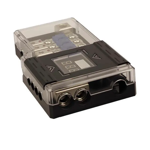 Alt view image 3 of 7 - Power Distribution Block Car Audio 4 Way MIDI Fuse Block, Each Positive and Negative Block with 2X 0/2/4 Gauge Inputs & 4X 4/8 Gauge Outputs,with Digital LED Voltage Display and 4pcs 60A Fuses