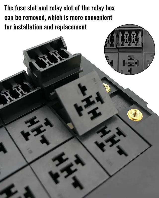 Alt view image 4 of 6 - 12V Fuse Relay Box with 15 Fuse Slots & 10 Relay Slots for 4/5 Pin Relays