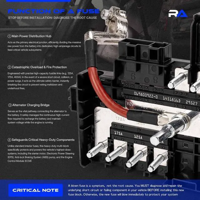 Alt view image 5 of 7 - Battery Distribution Fuse Block Fit for Silverado Sierra 2017-19, 84354721