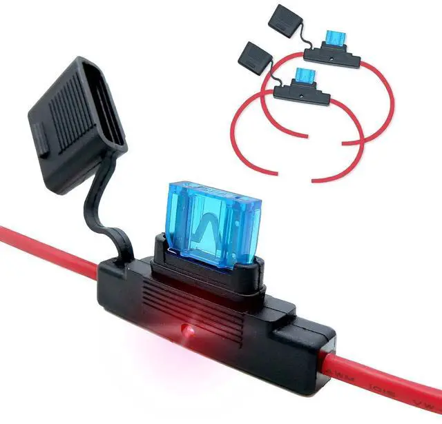 Main image of Waterproof in-line Maxi LED Fuse Holder, 8 AWG for Automotive, (2 Pack) Marine Blade Fuse Holder with Waterproof, Golf Cart Lighting, Electrical Circuits