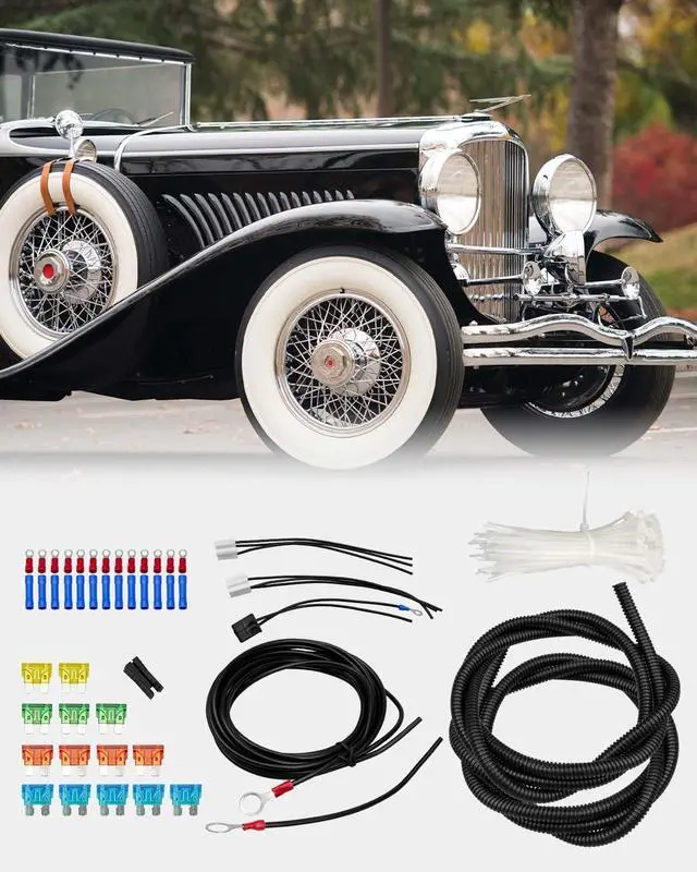 Alt view image 6 of 6 - 14 Circuit Universal Wiring Harness Fit for Street Muscle Car Hot Rod Rat XL Chevy Ford Chrysler Mopar, Comes with 24-pcs 12V Fused Copper Wire Harness Cable Set