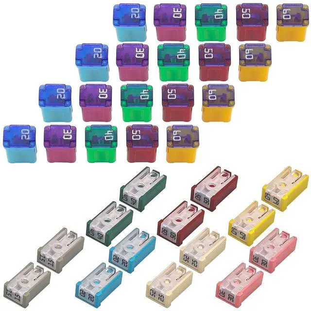 Main image of 34 pcs Automotive MCASE Compatible Mini Box Shaped Cartridge Fuse Kit for Foreign and Domestic Cars, Trucks, and SUVs