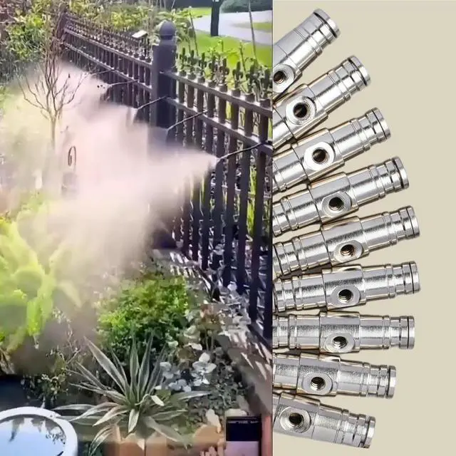 Alt view image 3 of 3 - 25pcs Nickel Plated Brass Push to Connect Fitting For High Pressure Misting System, Misting Coupling Slip Lock (One Hole), 1/4" Tube OD, Straight Union